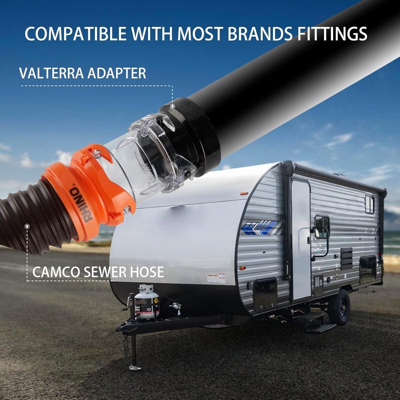 GLOBIZ 3.5" RV Clear Sewer Hose Adapter Sewer Hose Extender Compatible with Most Brands of Bayonet/Lug Adapter Polycarbonate Made UV-Resistant(1Pack) Clear(8044) - Image 2